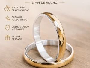 Alianzas Plata y oro media caña(precio por unidad) Alianzas Plata y oro media caña(precio por unidad)