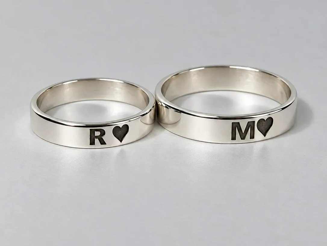 Alianzas de Plata 925 Modelo TINI con Inicial y Corazón Alianzas de Plata 925 Modelo TINI con Inicial y Corazón - Imagen 5